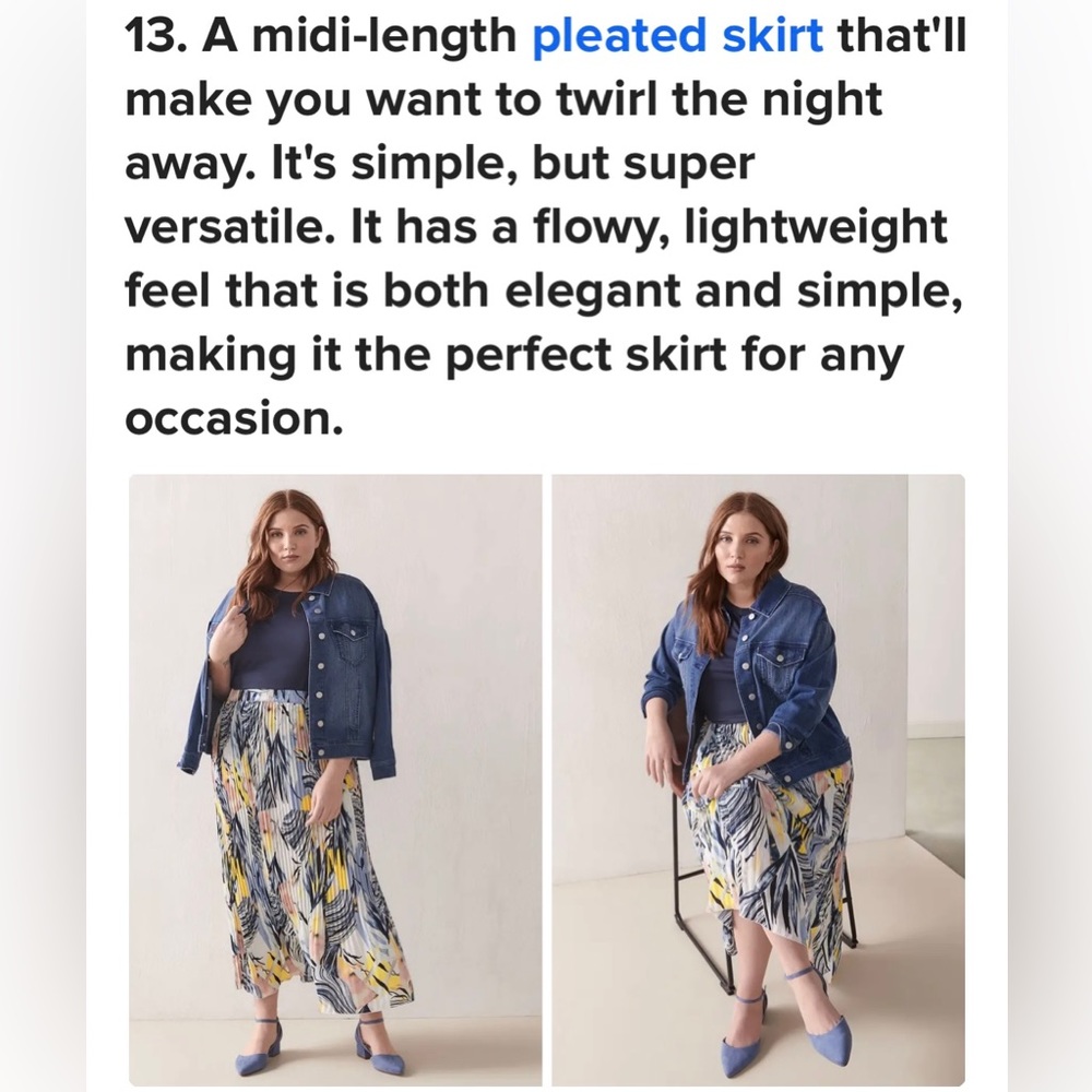 Addition Elle Floral Print Maxi Skirt - White, Navy, Yellow - Picture 3 of 8